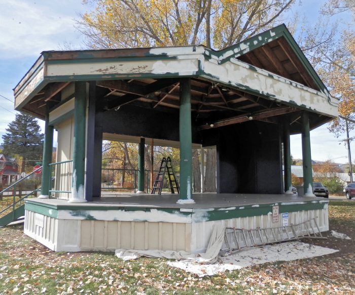 The gazebo is getting a bit of a makeover. Photo by Tom Mercer
